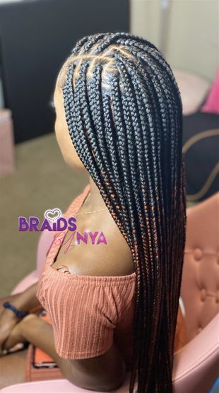 Medium box braids waist custom ombré color 350